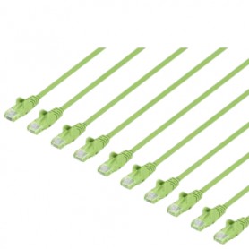 INTELLINET 744584 Cat6 U UTP Slim Network Patch Cable 0 5 ft Bright Green 10 Pack