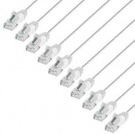INTELLINET 744300 Cat6 U UTP Slim Network Patch Cable White
