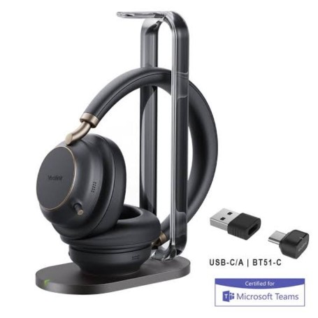 YEALINK 1208699 BH76 Plus Bluetooth Wireless Stereo Headset with Stand