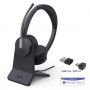 YEALINK 1208701 BH70 Dual Bluetooth Wireless Stereo Headset with Stand